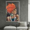 Quadri Moderni-Selezionato da Mazzolaluce Quadro moderno donna etnica 60x90 cornice bianca