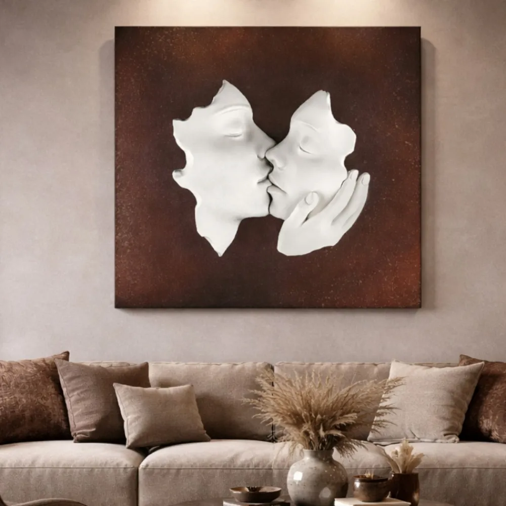 Quadri Moderni-Bongelli Preziosi Quadro moderno 3d volti base ruggine 50x50cm