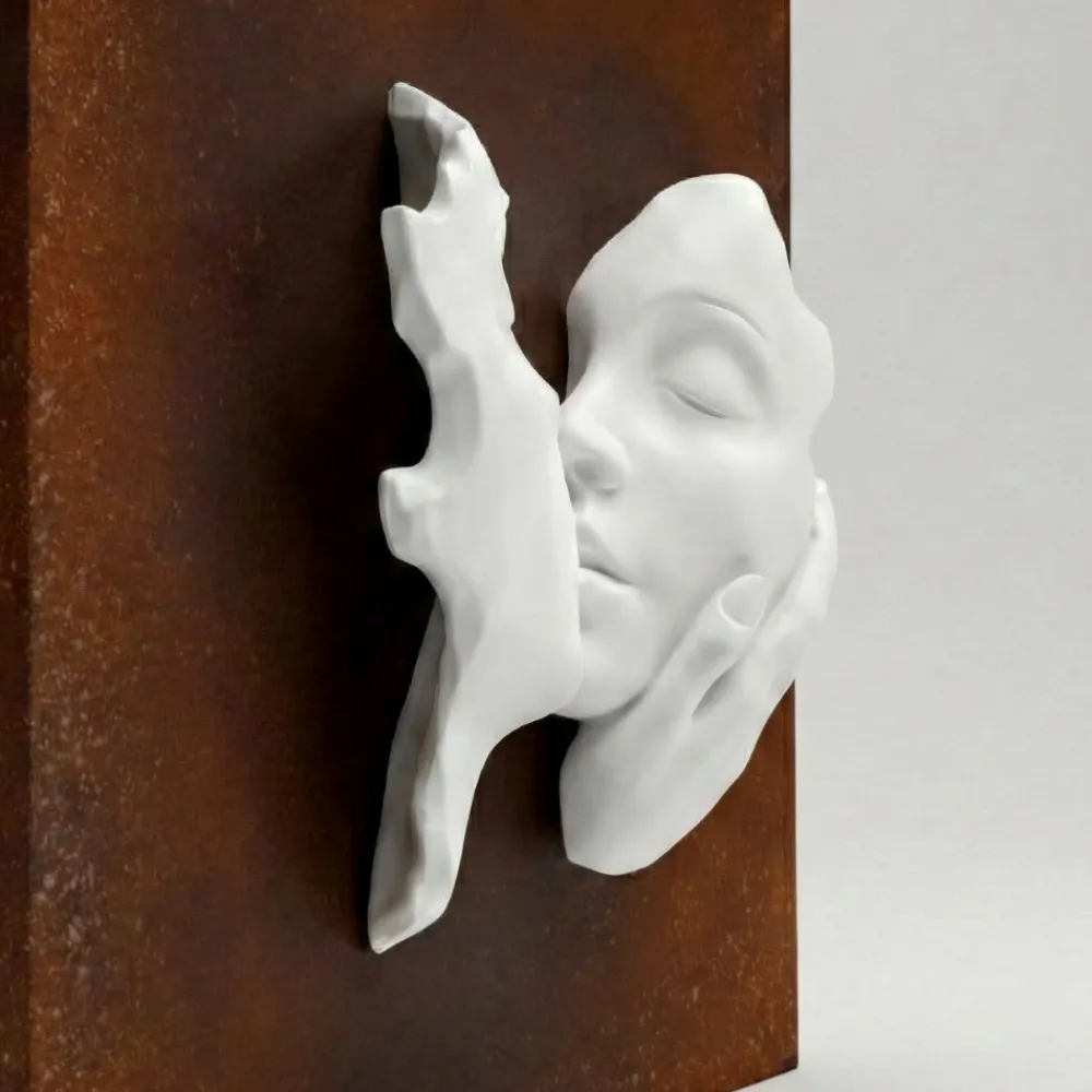 Quadri Moderni-Bongelli Preziosi Quadro moderno 3d volti base ruggine 50x50cm