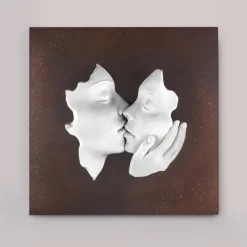 Quadri Moderni-Bongelli Preziosi Quadro moderno 3d volti base ruggine 50x50cm