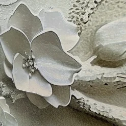 Quadri Moderni-Selezionato da Mazzolaluce Quadro moderno fiori bianchi 77x143 dipinto su tela