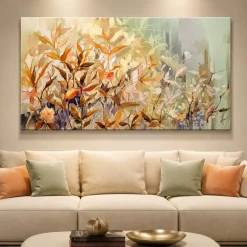 Quadri Moderni-Selezionato da Mazzolaluce Quadro moderno floreale astratto 77x143 cm stampa con decoro a rilievo