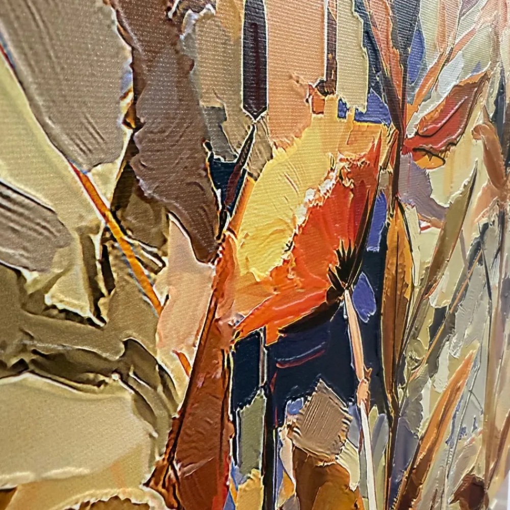 Quadri Moderni-Selezionato da Mazzolaluce Quadro moderno floreale astratto 77x143 cm stampa con decoro a rilievo