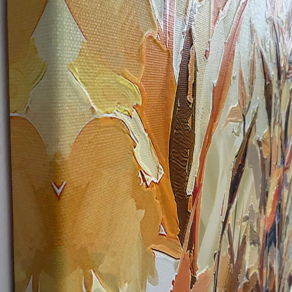 Quadri Moderni-Selezionato da Mazzolaluce Quadro moderno floreale astratto 77x143 cm stampa con decoro a rilievo
