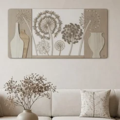 Quadri Moderni-Selezionato da Mazzolaluce Quadro moderno legno 120x60 per soggiorno bianco rovere