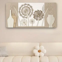 Quadri Moderni-Selezionato da Mazzolaluce Quadro moderno legno 120x60 per soggiorno bianco rovere
