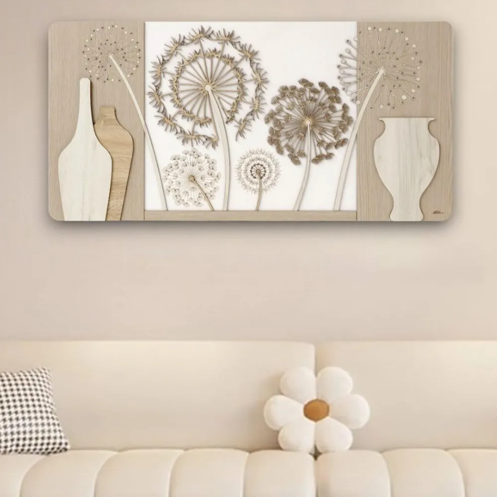 Quadri Moderni-Selezionato da Mazzolaluce Quadro moderno legno 120x60 per soggiorno bianco rovere
