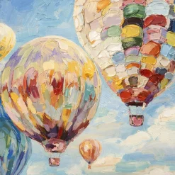 Quadri Moderni-Selezionato da Mazzolaluce Quadro moderno mongolfiere in volo dipinto su tela 100x120