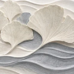 Quadri Moderni-Selezionato da Mazzolaluce Quadro moderno onde di ginkgo tela dipinta con cornice 150x80