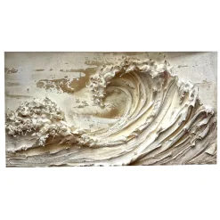 Quadri Moderni-Selezionato da Mazzolaluce Quadro moderno stampa su tela onde beige 77x143