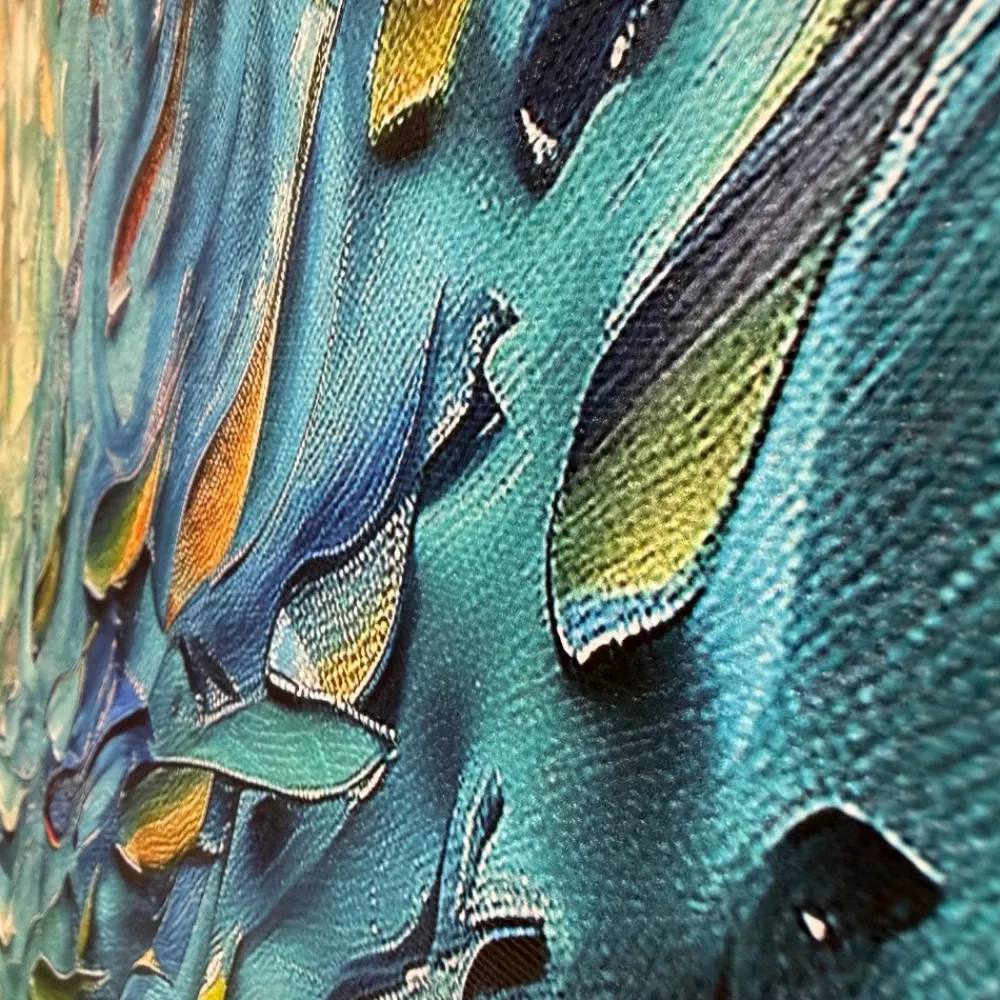 Quadri Moderni-Selezionato da Mazzolaluce Quadro moderno vortice multicolor 77x143 stampa con decoro a rilievo