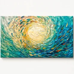 Quadri Moderni-Selezionato da Mazzolaluce Quadro moderno vortice multicolor 77x143 stampa con decoro a rilievo