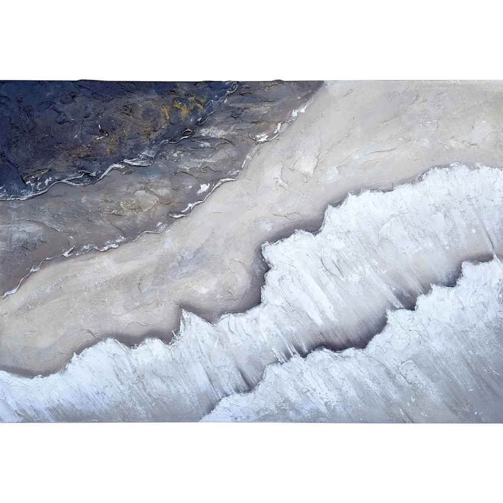 Quadri Moderni-Selezionato da Mazzolaluce Quadro onde astratte moderno dipinto materico a rilievo 80x120 cm