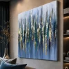 Quadri Moderni-Selezionato da Mazzolaluce Quadro pioggia oro 120x120 cm astratto moderno materico quadrato dipinto a rilievo
