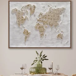 Quadri Moderni-Selezionato da Mazzolaluce Quadro plafonisfero oro decorazione a rilievo cornice legno 92x122
