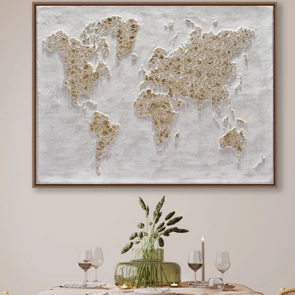 Quadri Moderni-Selezionato da Mazzolaluce Quadro plafonisfero oro decorazione a rilievo cornice legno 92x122