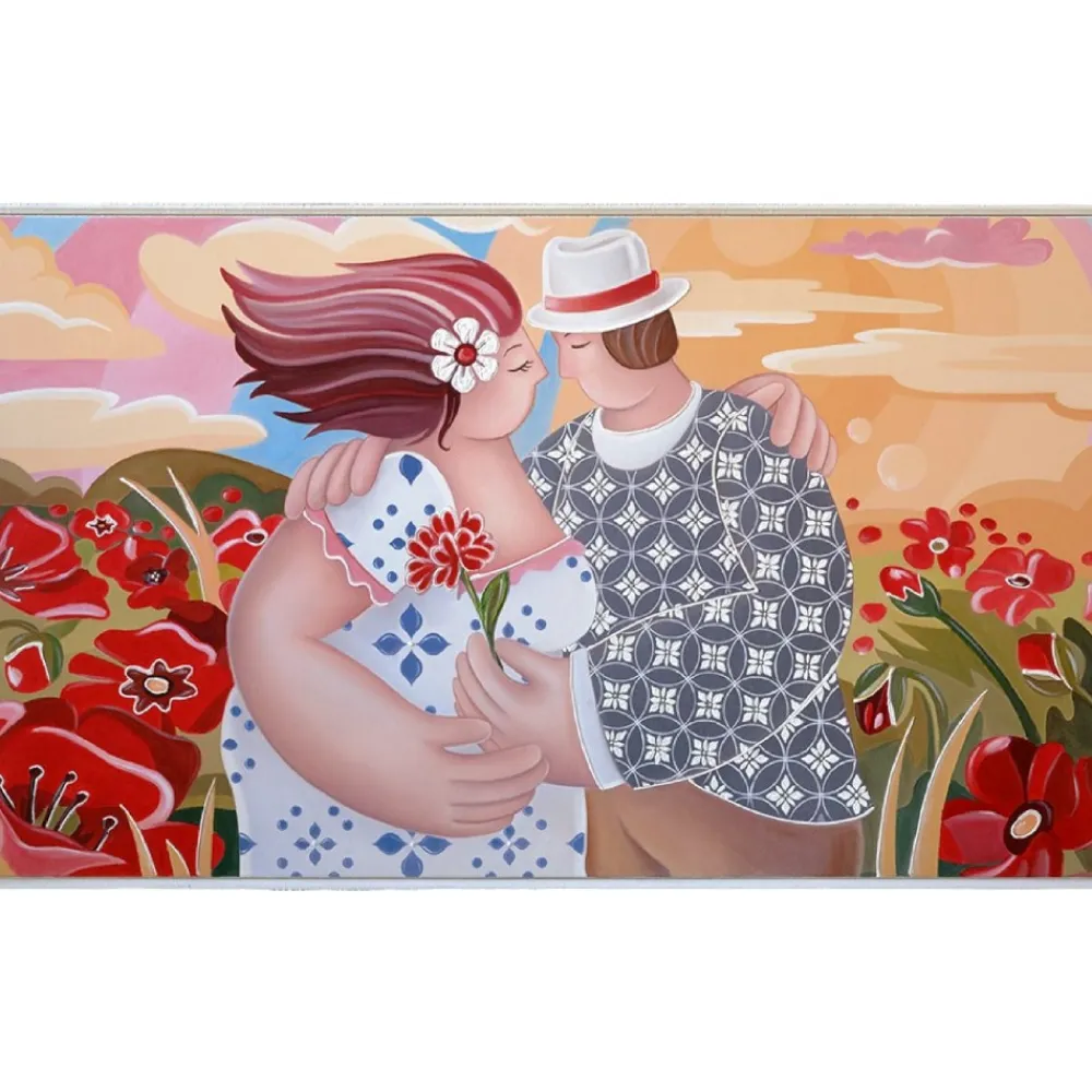 Quadri Moderni-Selezionato da Mazzolaluce Quadro romantico per soggiorno moderno 122x72 cornice bianca