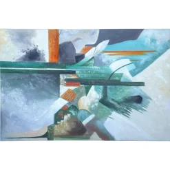Quadri Moderni-Selezionato da Mazzolaluce Quadro rotte turchesi 80x120 cm astratto moderno dipinto a rilievo materico