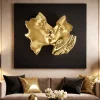Quadri Moderni-Bongelli Preziosi Quadro scultura volti 3d moderno 50x50 oro nero