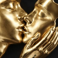 Quadri Moderni-Bongelli Preziosi Quadro scultura volti 3d moderno 50x50 oro nero