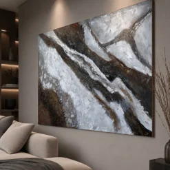 Quadri Moderni-Selezionato da Mazzolaluce Quadro segni nella pietra astratto moderno 800x120 cm dipinto materico a rilievo