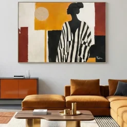 Quadri Moderni-Selezionato da Mazzolaluce Quadro silhouette elegangte moderno dipinto con cornice 120x80