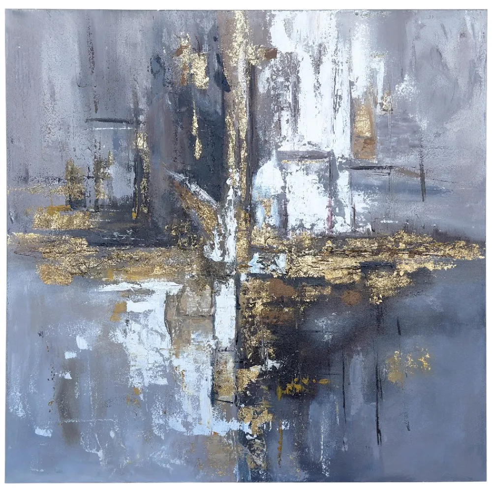 Quadri Moderni-Selezionato da Mazzolaluce Quadro tracce di luce 120x120 cm astratto moderno dipinto a rilievo