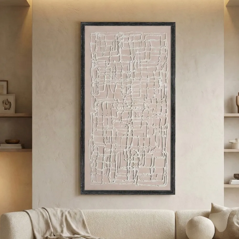 Quadri Moderni-Selezionato da Mazzolaluce Quadro verticale astratto moderno decorato con cornice 60x120
