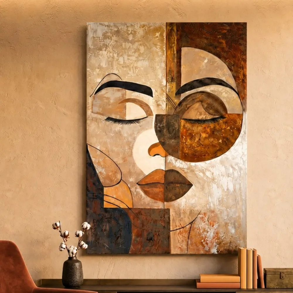 Quadri Moderni-Selezionato da Mazzolaluce Quadro verticale materico geometrie dell’anima 100x150 per salotto