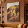 Quadri Moderni-Selezionato da Mazzolaluce Quadro verticale tela dipinta montagna astratta cornice oro 80x120