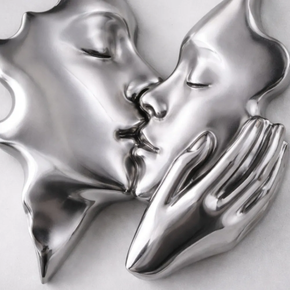 Quadri Moderni-Bongelli Preziosi Quadro volti 3d bianco argento moderno 50x50
