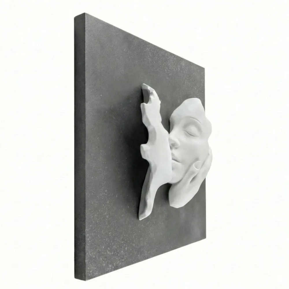 Quadri Moderni-Bongelli Preziosi Quadro volti 3d moderno scultura marmorino 50x50cm