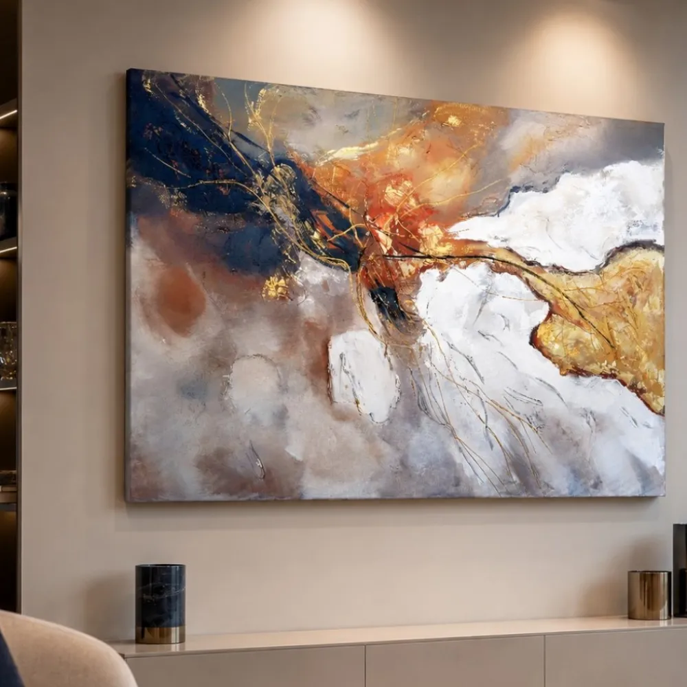 Quadri Moderni-Selezionato da Mazzolaluce Quadro 100x150 cm astratto moderno dipinto su tela materico
