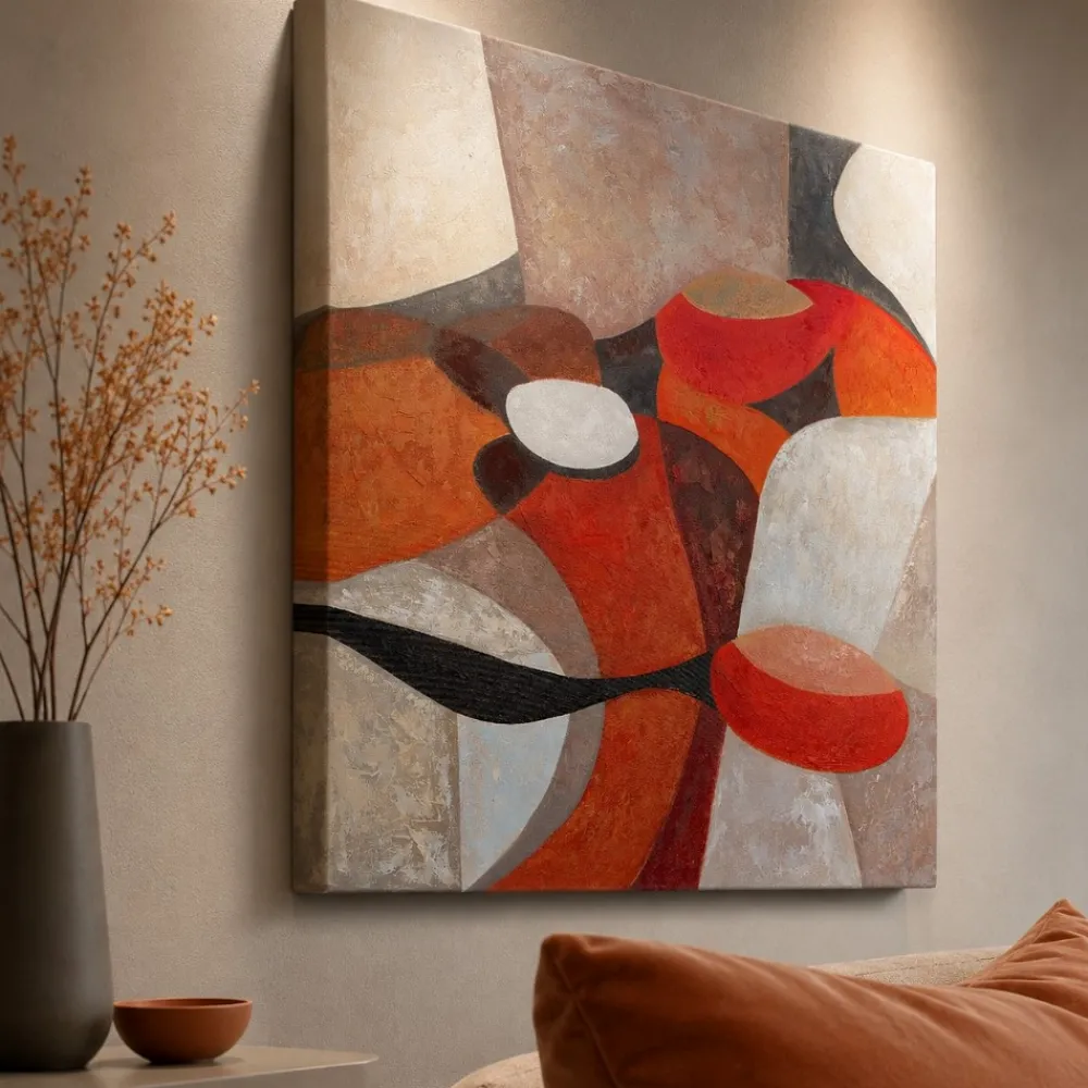 Quadri Moderni-Selezionato da Mazzolaluce Quadro 120x120 cm danza di forme astratto moderno dipinto a rilievo quadrato