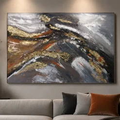 Quadri Moderni-Selezionato da Mazzolaluce Quadro 100x150 cm impulso astratto moderno dipinto a rilievo materico