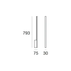 Applique Da Parete-Stilnovo Quad applique led 17w 3000k alluminio design moderno per ufficio