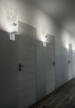 Applique Da Parete-Stilnovo Quad applique nero moderna led 19w 3000k per corridoio