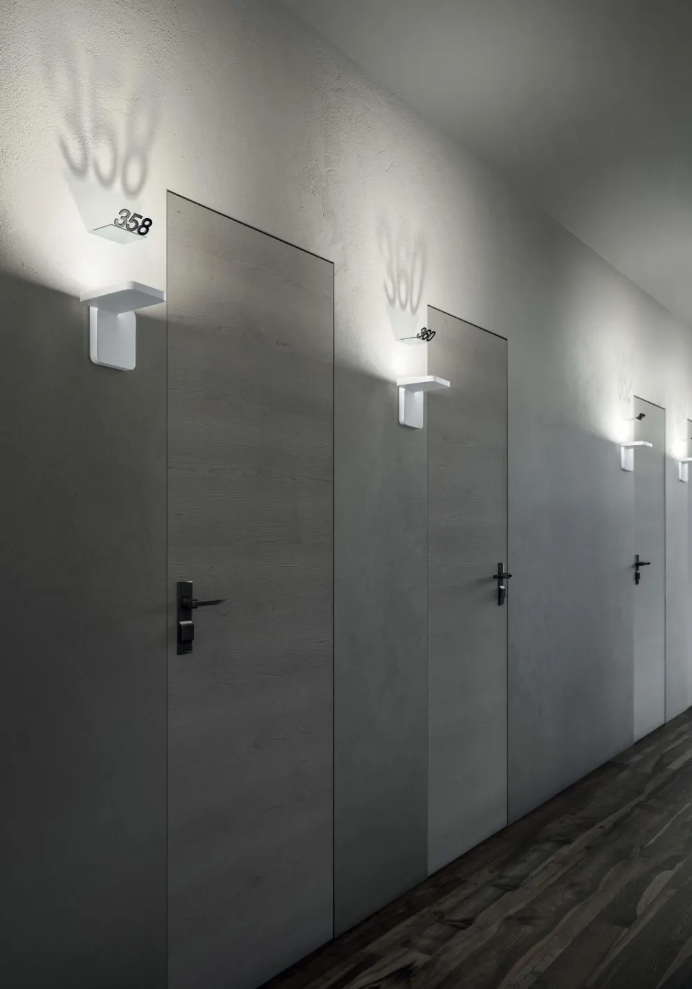 Applique Da Parete-Stilnovo Quad applique nero moderna led 19w 3000k per corridoio