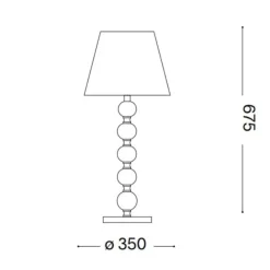 Lampade Da Tavolo-Ideal Lux Queen tl1 big lampada da tavolo paralume tessuto glitter oro