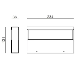 Applique Da Parete-Linea Light Regolo applique led 24w 3000k alluminio anodizzato