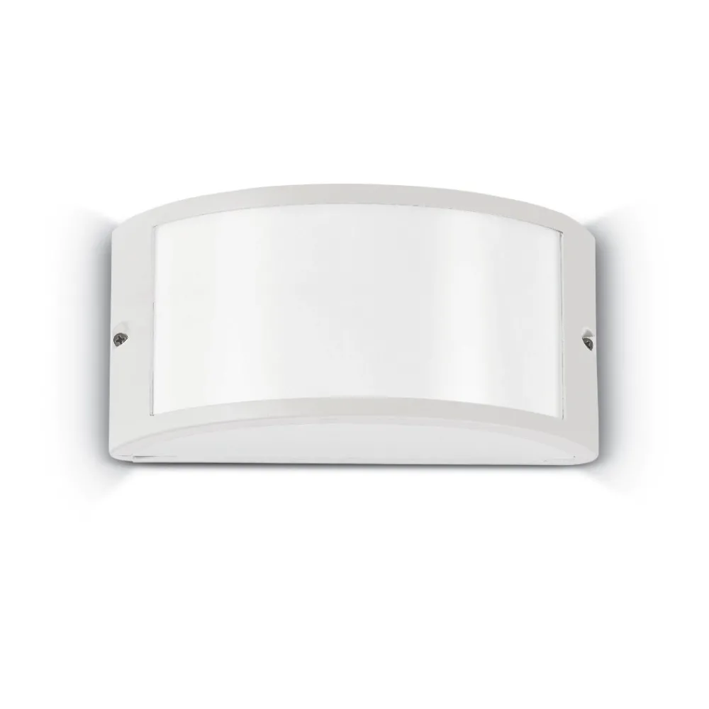 Applique Da Esterno-Ideal Lux Rex-1 ap1 applique da esterno ip44 bianco curvo