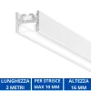 Strisce Led-Gea Luce Riga g profilo 2mt bianco per strisce led max 10mm
