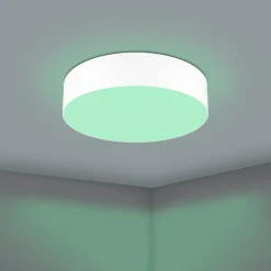 Plafoniere Moderne-Eglo Romao z plafoniera bianca moderna tonda led rgb 2700k a 6500k