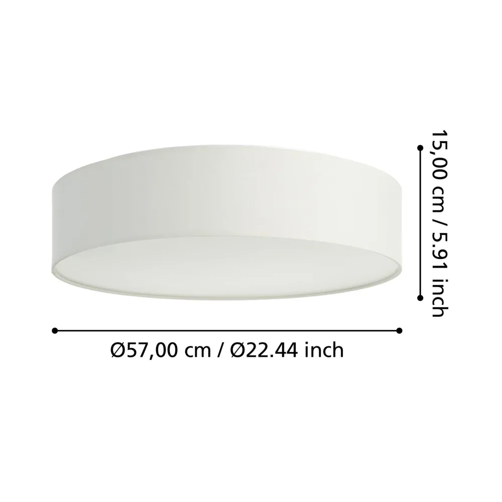 Plafoniere Moderne-Eglo Romao z plafoniera bianca moderna tonda led rgb 2700k a 6500k