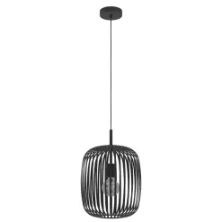 Lampade A Sospensione-Eglo Romazzina lampada a sospensione design orientale colore nero