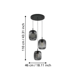 Lampadari Cucina-Eglo Romazzina lampadario da cucina con portalampade traforati