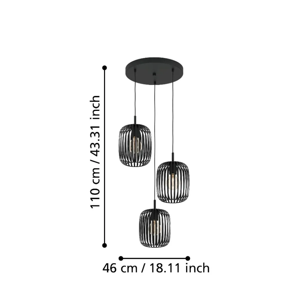 Lampadari Cucina-Eglo Romazzina lampadario da cucina con portalampade traforati