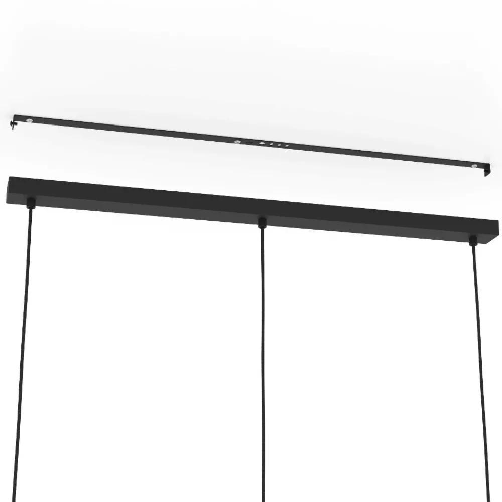 Lampadari Cucina-Eglo Romazzina lampadario da cucina colore nero con 3 luci pendenti