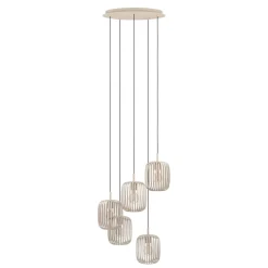 Lampadari Moderni-Eglo Romazzina lampadario moderno colore sabbia 5 luci pendenti