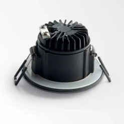 Faretti Da Incasso-Ideal Lux Room-65 fi round faretto da incasso led 8w 3000k nero tondo